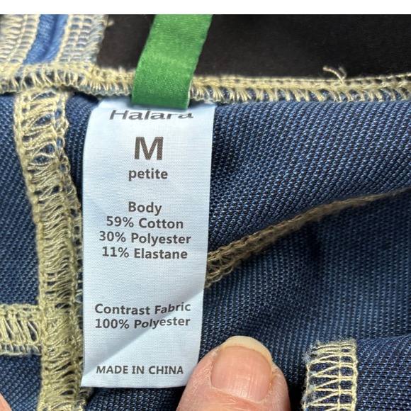 Halara Petite Size Medium Wide Leg Denim Look Stretch Pants Comfy Pull on - Picture 4 of 14